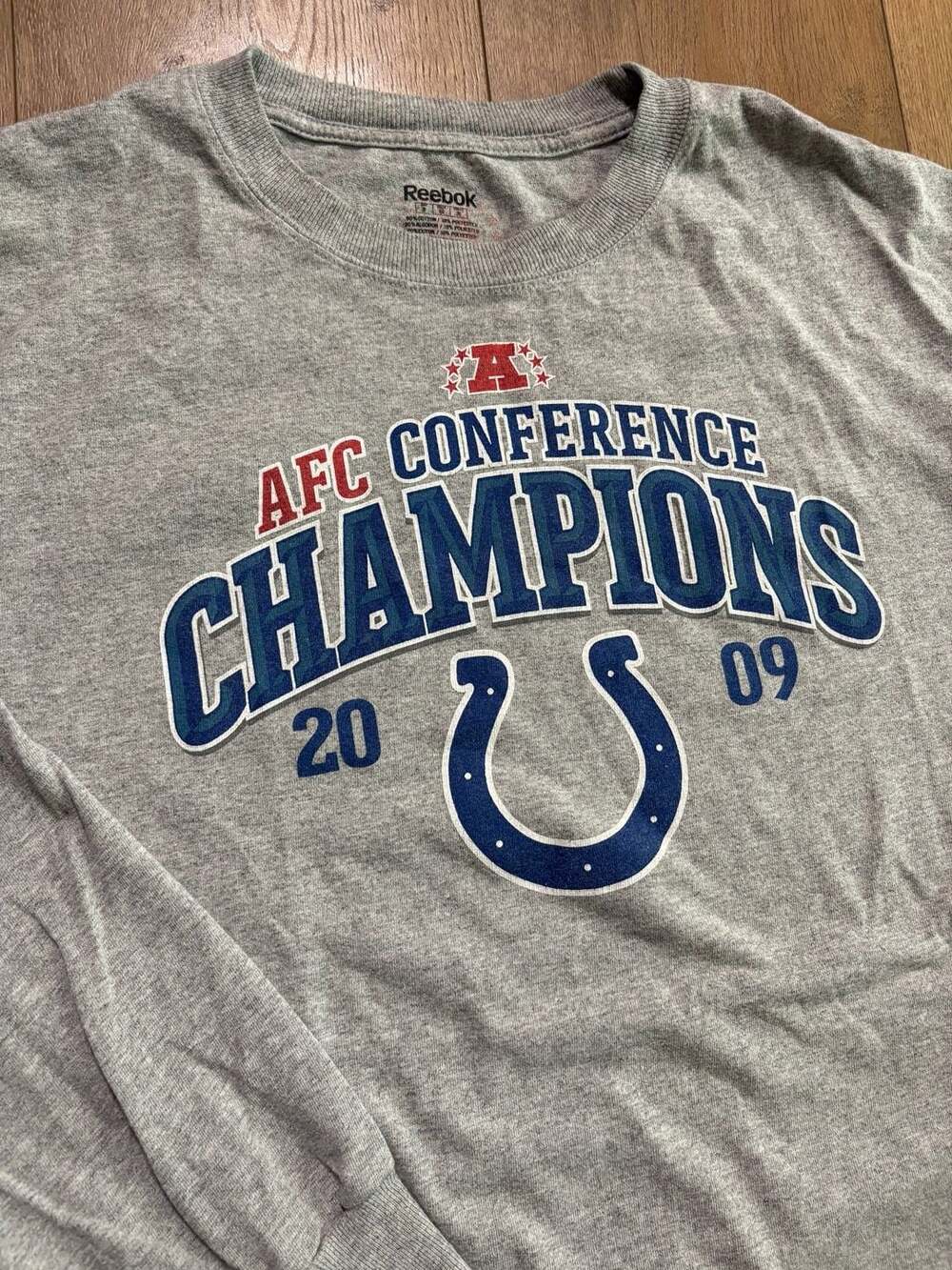 Reebok Indianapolis Colts 2009 AFC Conference Champions Long Sleeve Gray T-Shirt